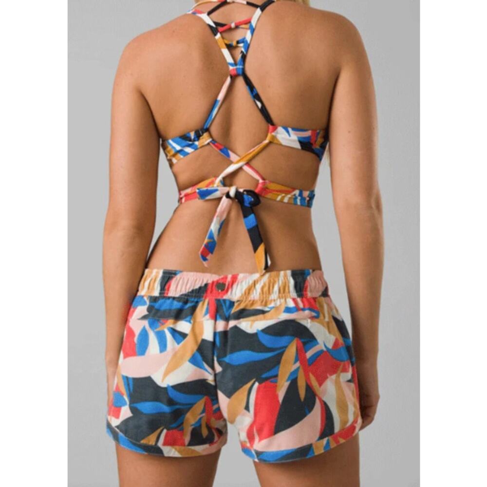 PRANA Women's Mariya Swim Shorts XL Tropics Print Floral Drawstring NWT - Picture 2 of 13
